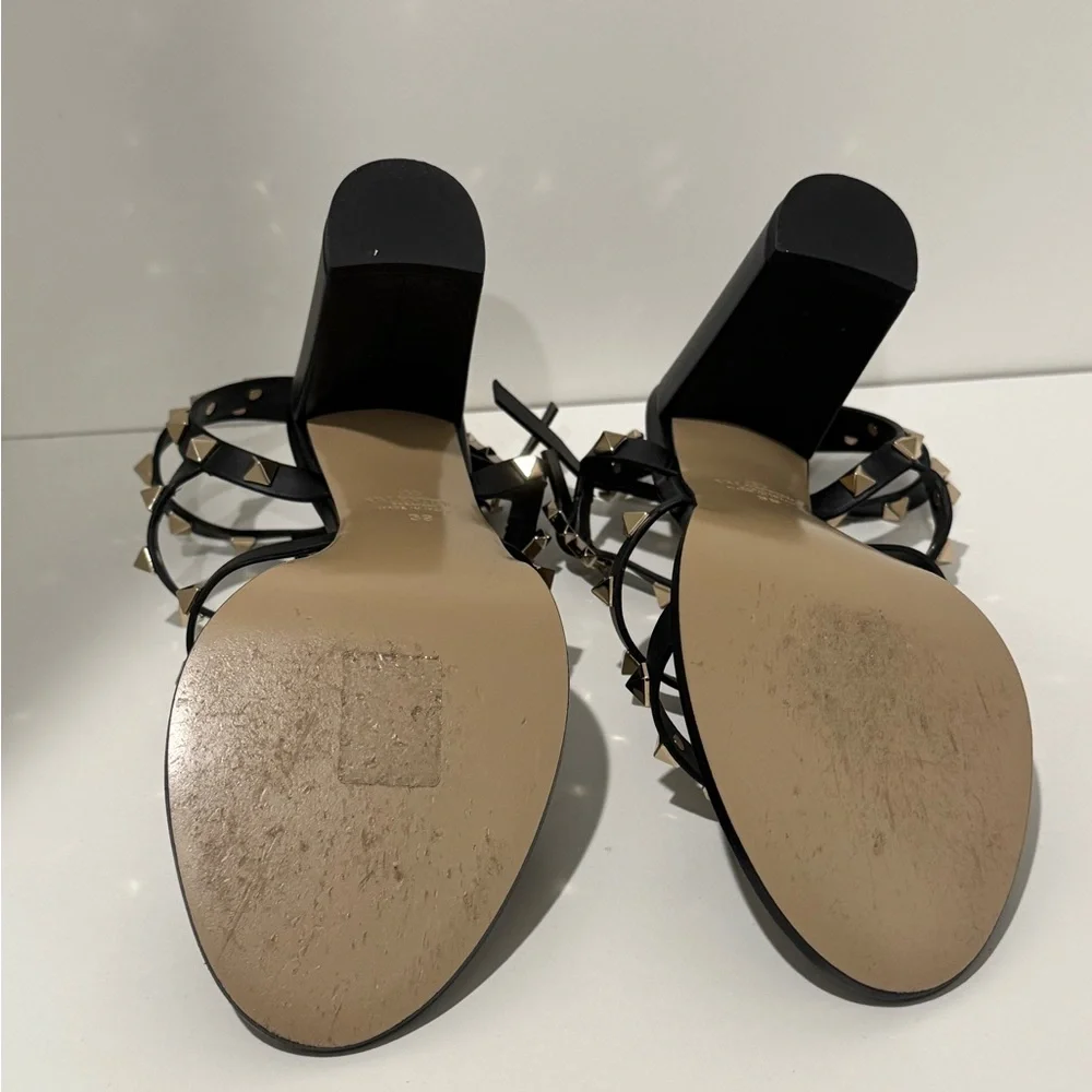 Valentino Black Heels ROCKSTUD ANKLE STRAP SANDAL 90 MM - Picture 5 of 11